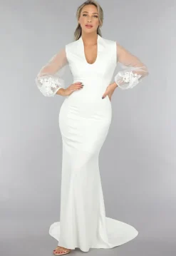 Aansluitende Trouwjurk met Chiffon Mouwen