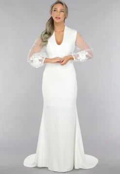 Aansluitende Trouwjurk met Chiffon Mouwen