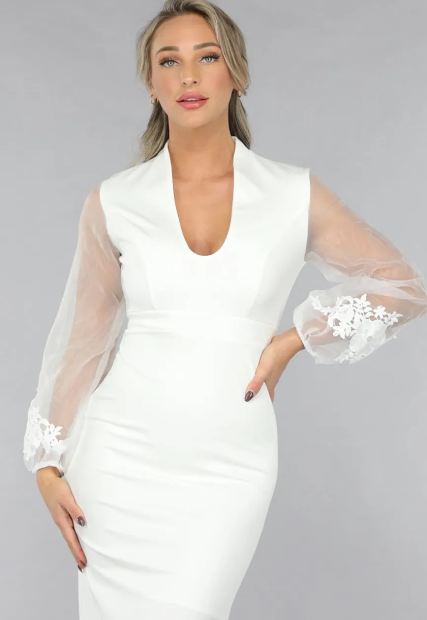Aansluitende Trouwjurk met Chiffon Mouwen