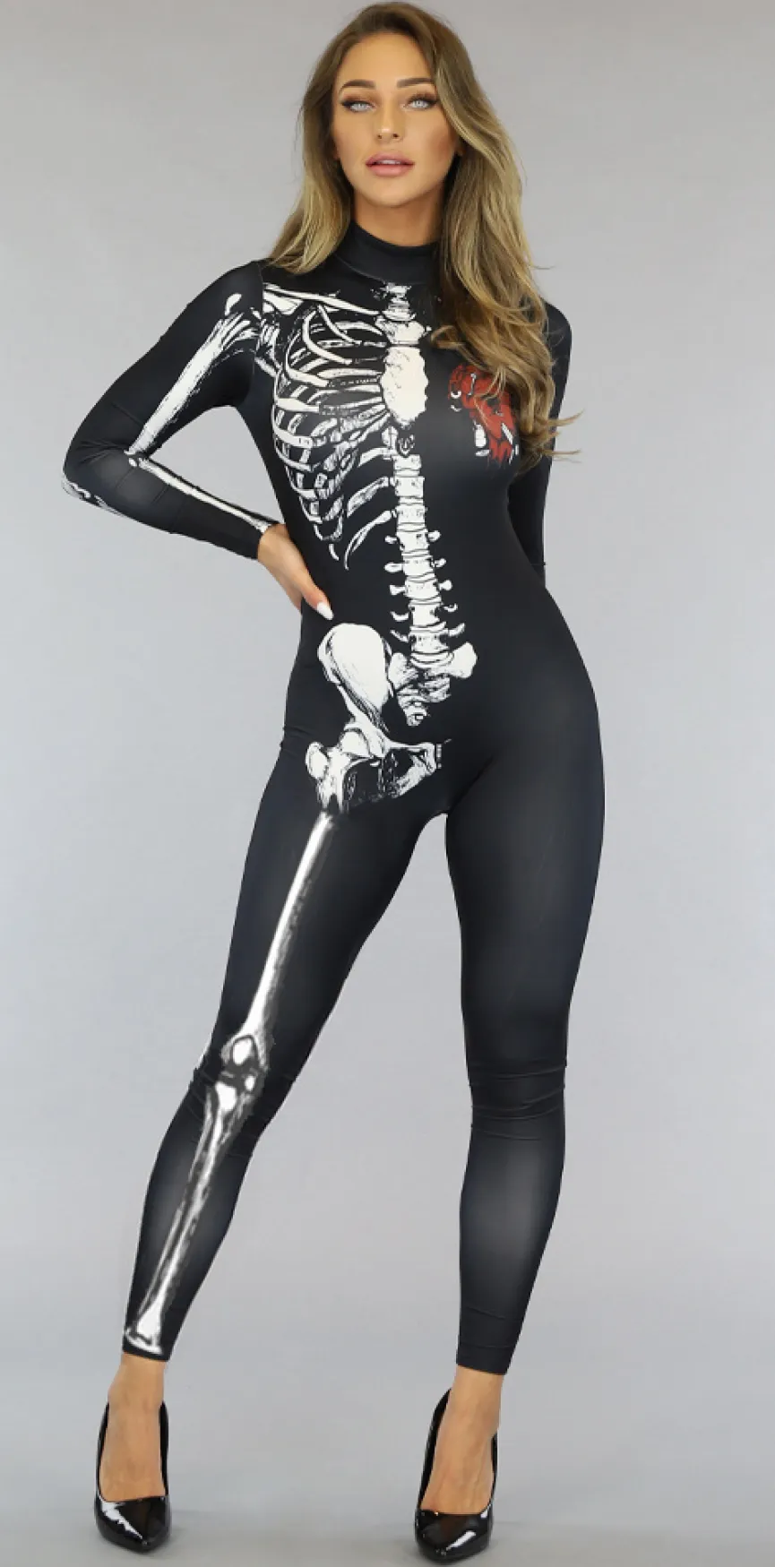 Aansluitend Skelet Jumpsuit