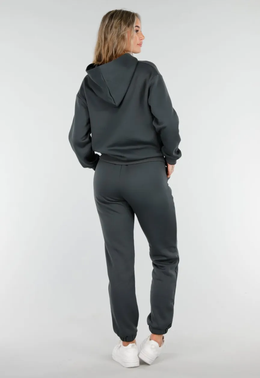 Antracietgrijs Joggingpak met Capuchon en Trekkoord
