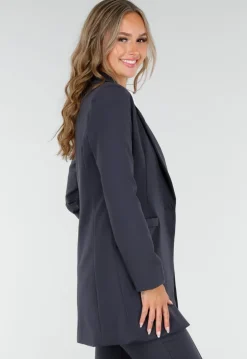 Antraciet Halflange Stretch Blazer