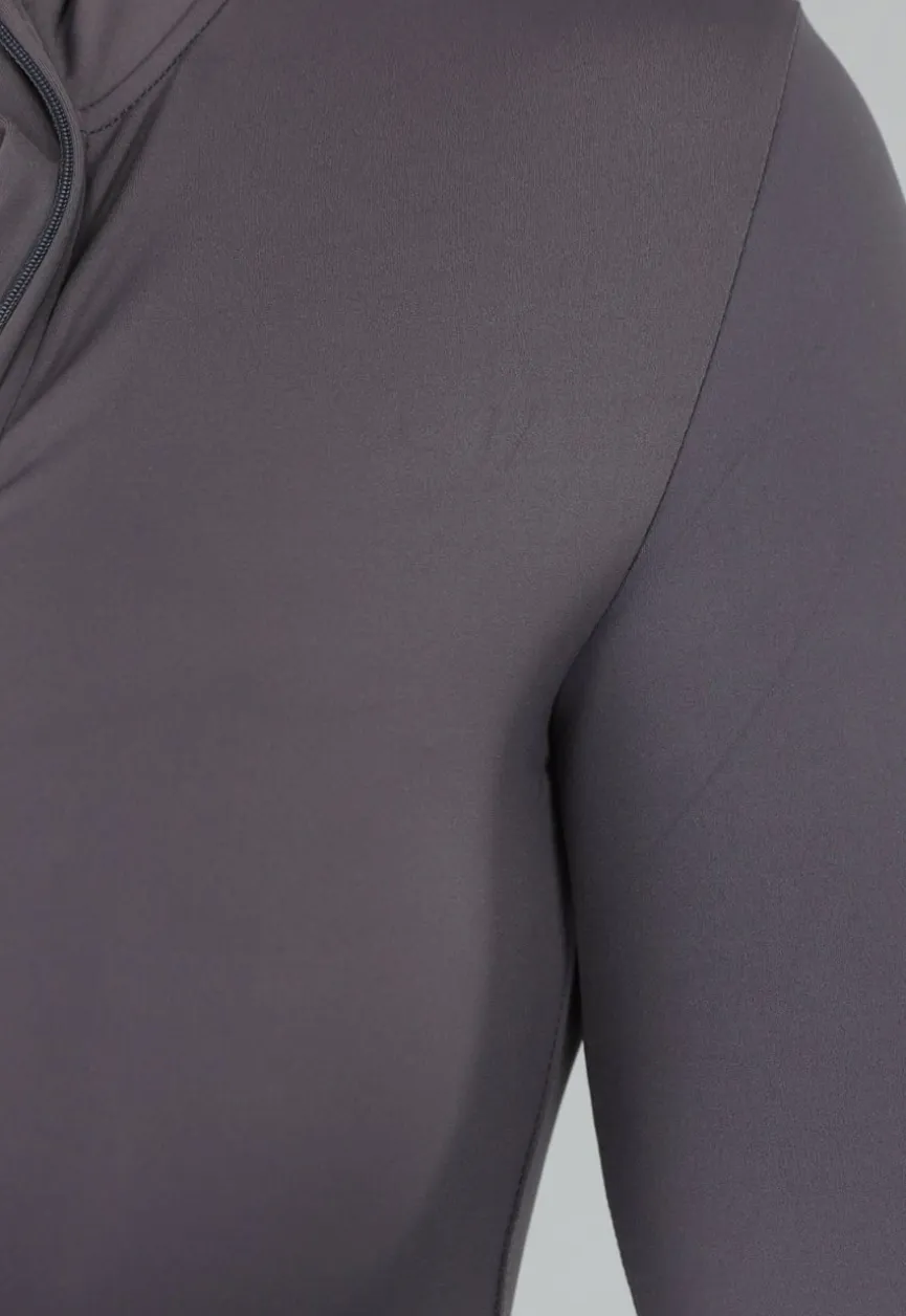 Antraciet Sportief Jumpsuit met Rits