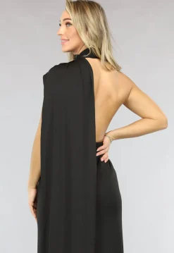 Asymmetrische Cut Out Jurk met Gouden Ringen