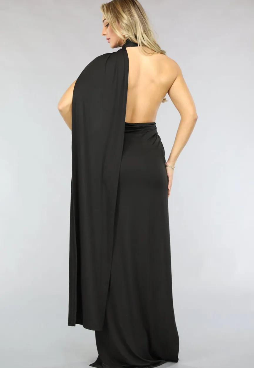 Asymmetrische Cut Out Jurk met Gouden Ringen