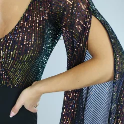 Asymmetrische One Sleeve Pailletten Jumpsuit