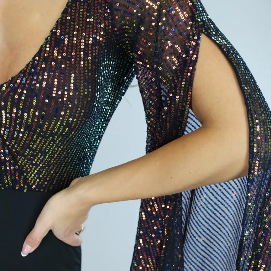 Asymmetrische One Sleeve Pailletten Jumpsuit