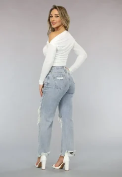 Asymmetrische Stretchy Witte Top