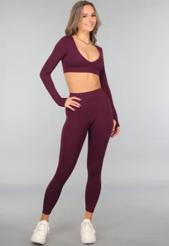 Aubergine Longsleeve stretch Sporttop