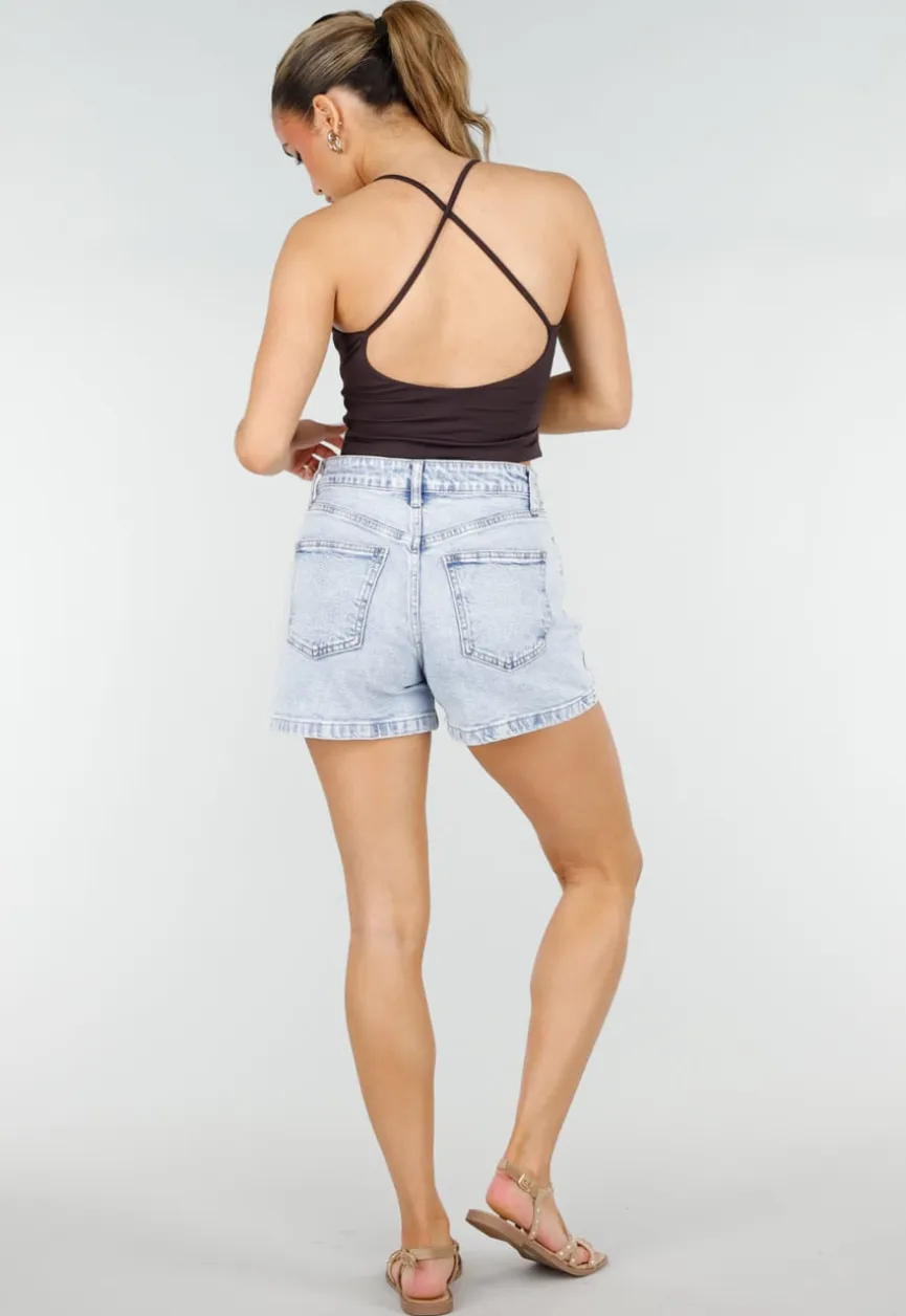 Aubergine Sport Crop Top met Kruisbandjes en Pads