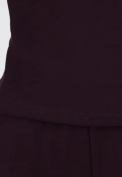 Aubergine Zachte Stretch Top met Lange Mouwen