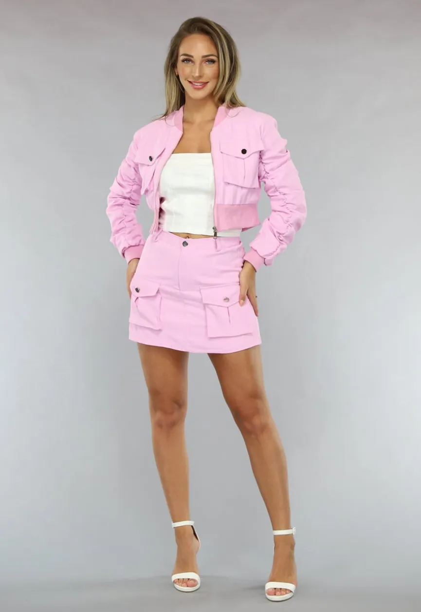 Baby Roze Co Ord Set met Bomberjack