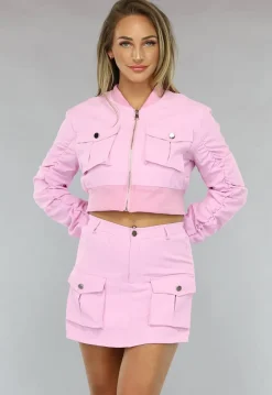 Baby Roze Co Ord Set met Bomberjack
