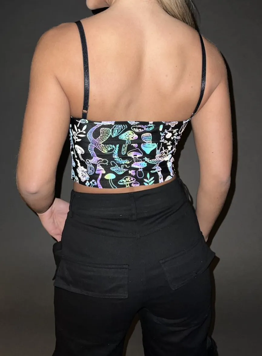 Bandeau Top met Reflecterende Print