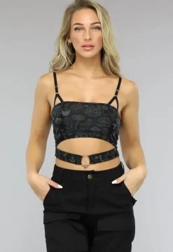 Bandeau Top met Reflecterende Print