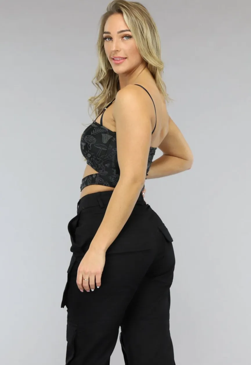 Bandeau Top met Reflecterende Print