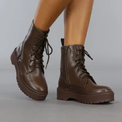 Basic Bruine Veterlaarsjes met Ritssluiting