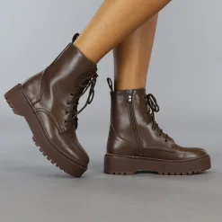 Basic Bruine Veterlaarsjes met Ritssluiting