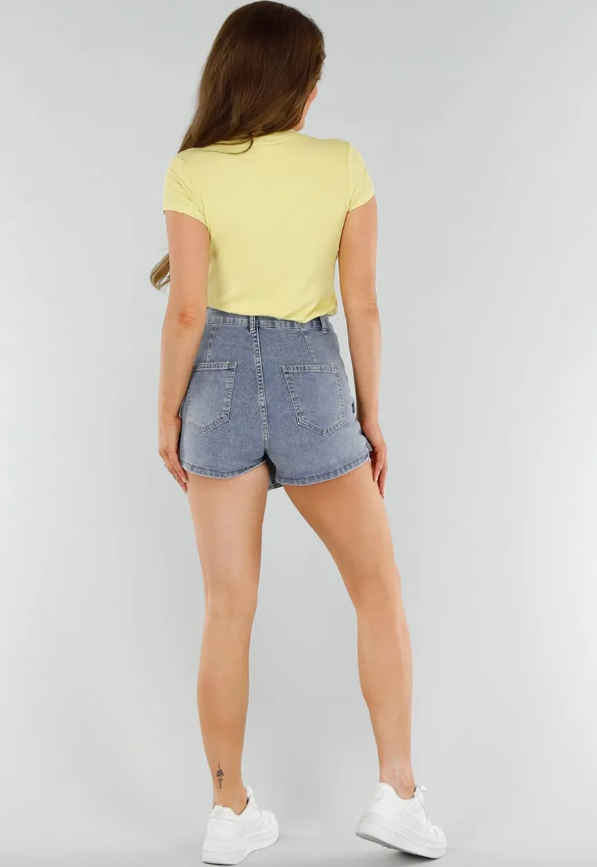 Basic Butter Yellow T-Shirt met Stretch