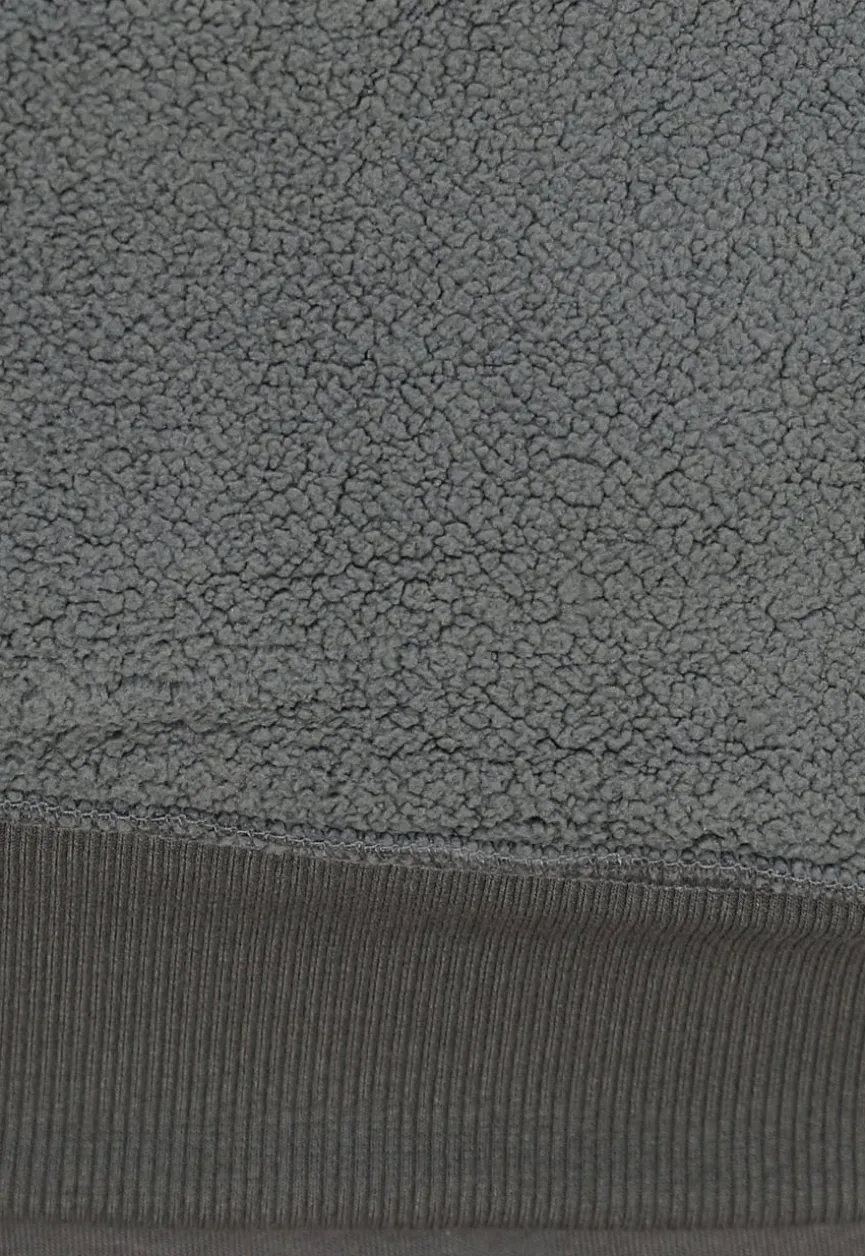 Basic Hoodie met Teddy Voering in Antraciet