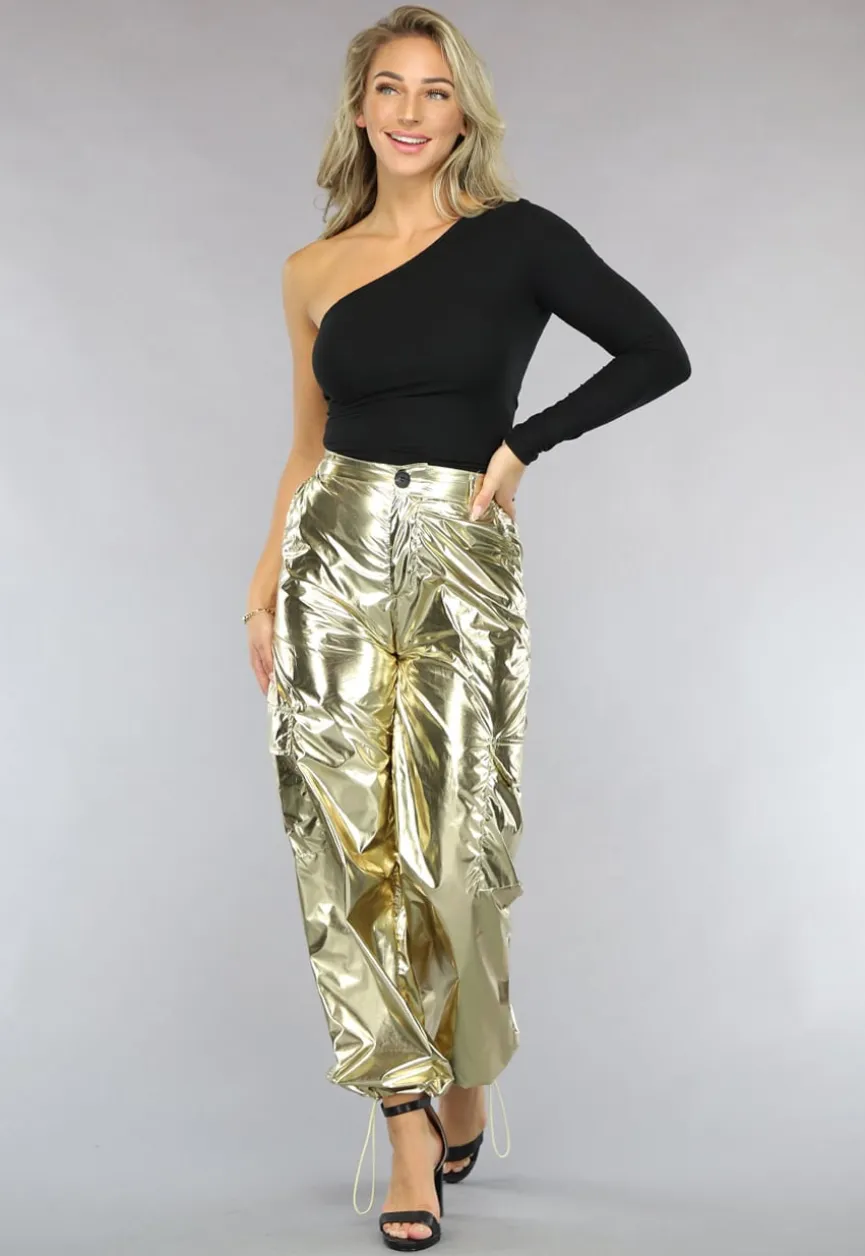Basic Zwarte Asymmetrische Top met One Shoulder
