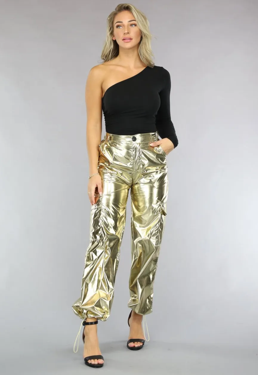 Basic Zwarte Asymmetrische Top met One Shoulder