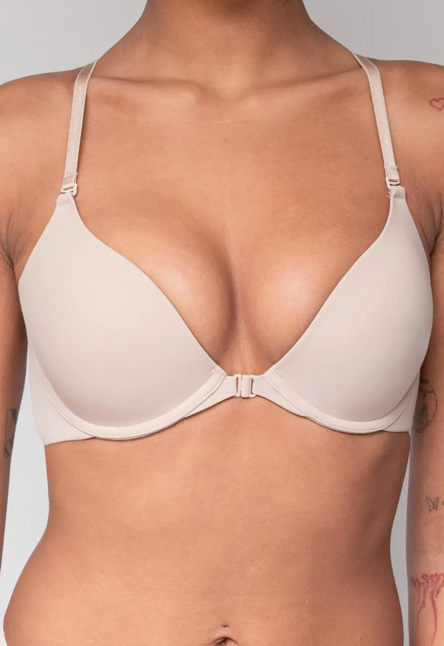 Beige Beugel BH met Afneembare Bandjes