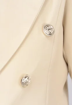 Beige Blazer met Knopen