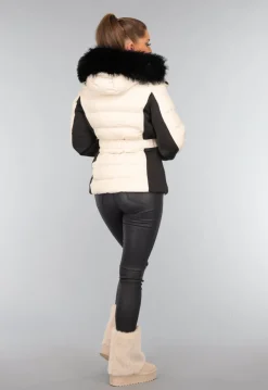 Beige Faux Fur Laarzen met Plateau