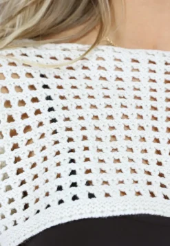 Beige Gehaakte Bohemian Bolero