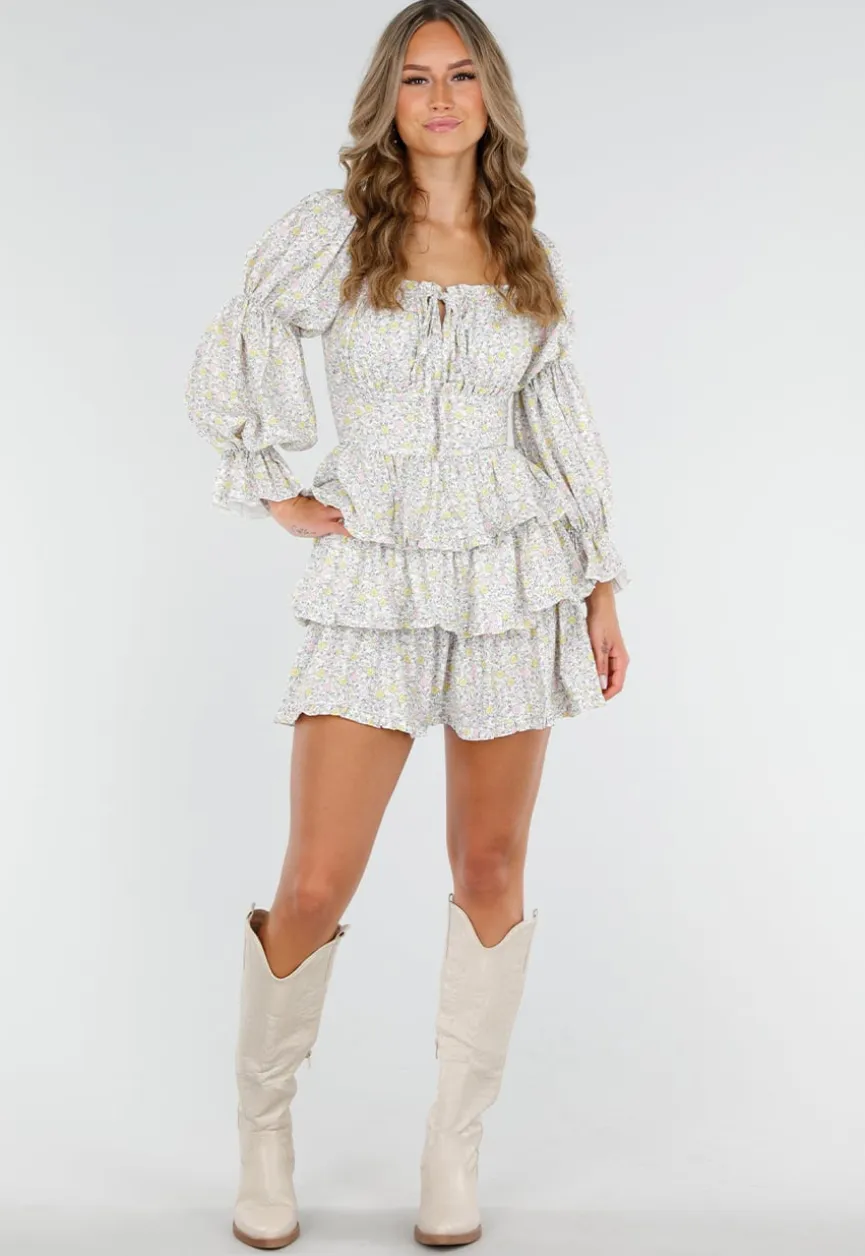 Beige Hoge Cowboylaarzen met Sierstiksels en Rits