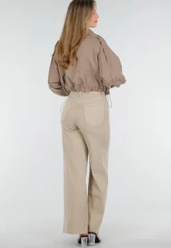 Beige Jeans met Wijde Pijpen