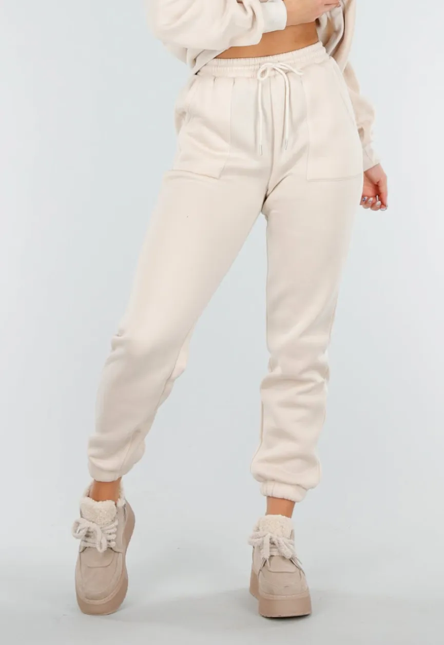 Beige Joggingpak met Hoodie