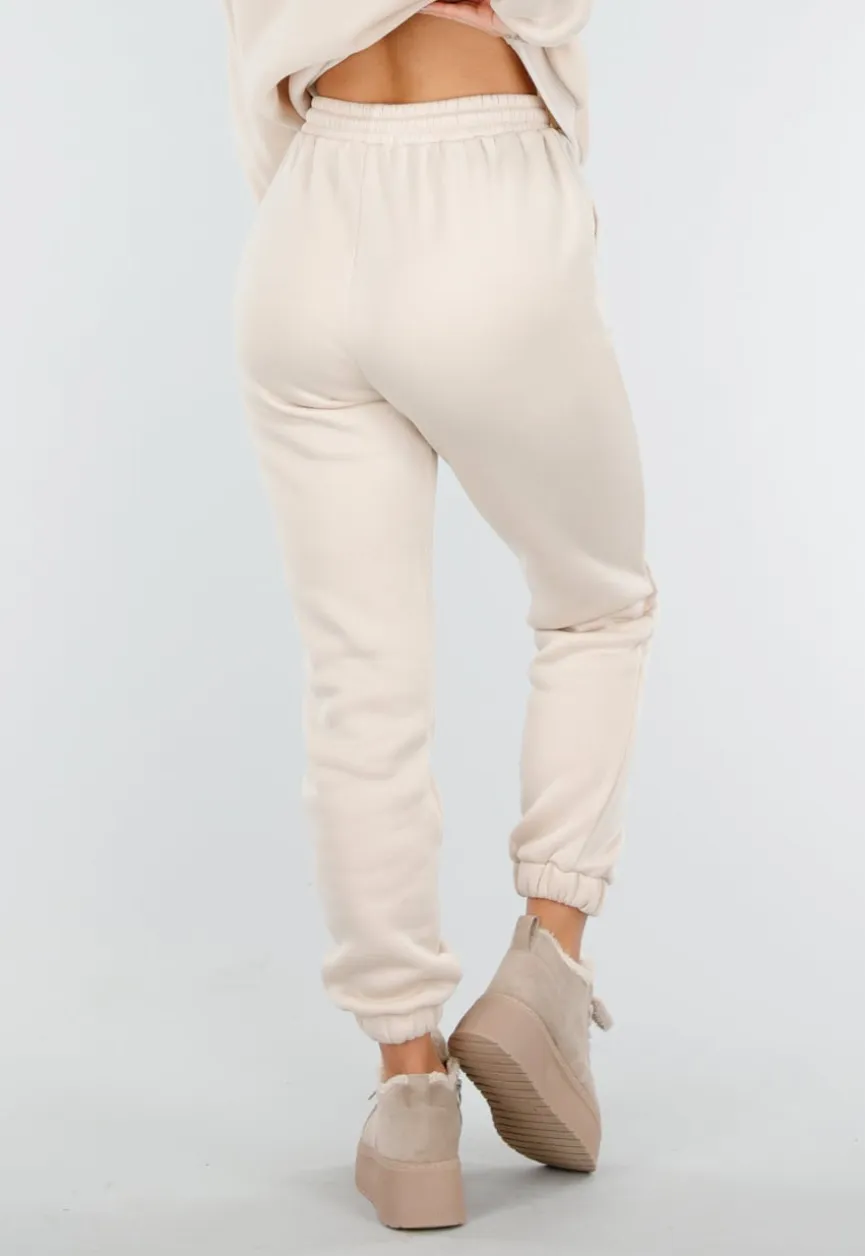 Beige Joggingpak met Hoodie