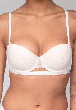 Beige Kanten Push-Up Beugel BH met Afneembare Bandjes