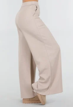 Beige Lounge Broek met Rechte Pijpen