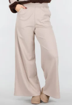 Beige Lounge Broek met Rechte Pijpen