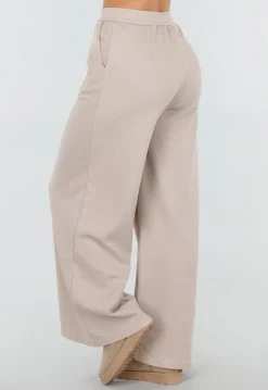 Beige Lounge Broek met Rechte Pijpen
