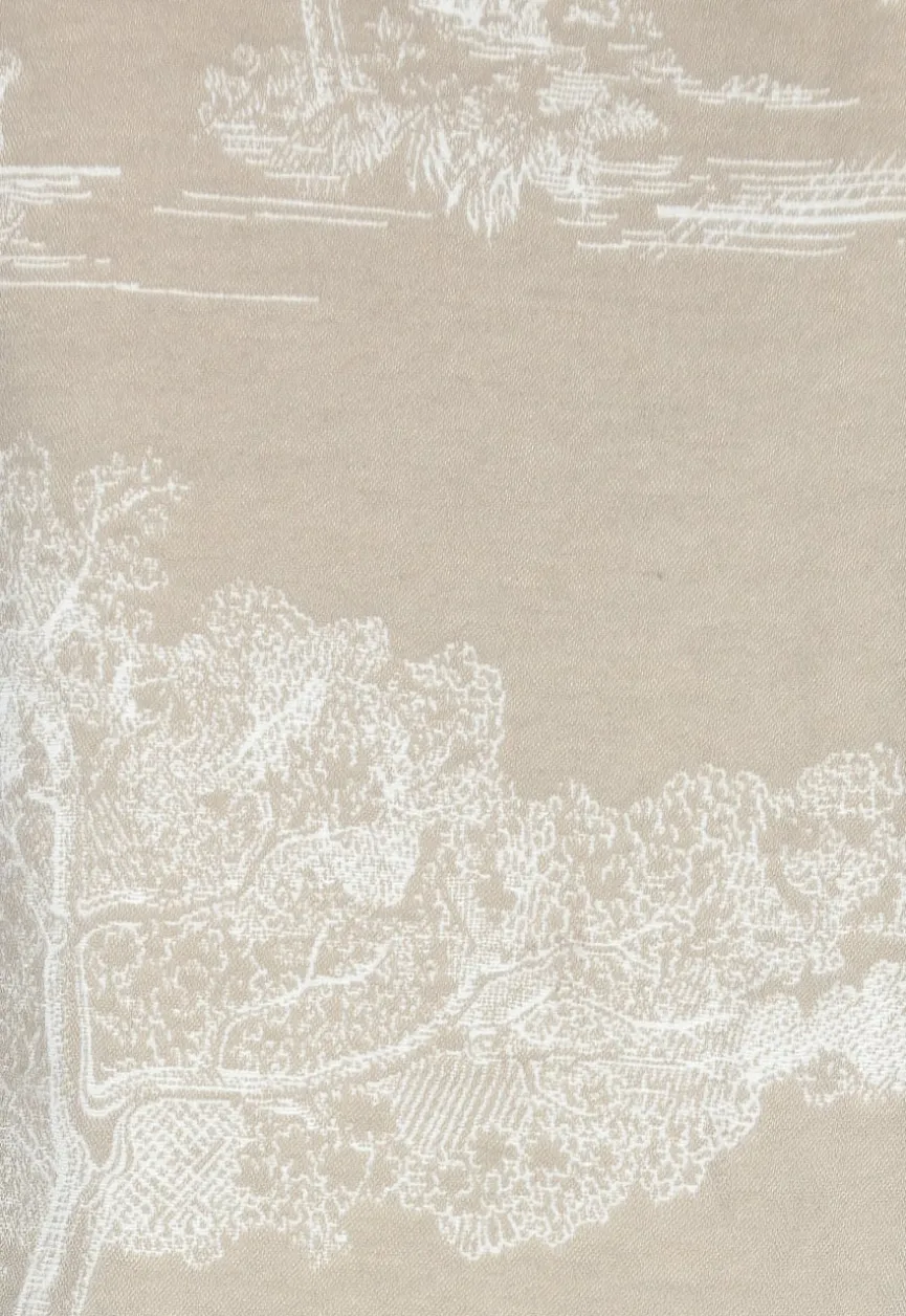 Beige Omslag Sjaal met Print