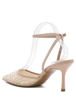 Beige Pumps met Pailetten en Kralen