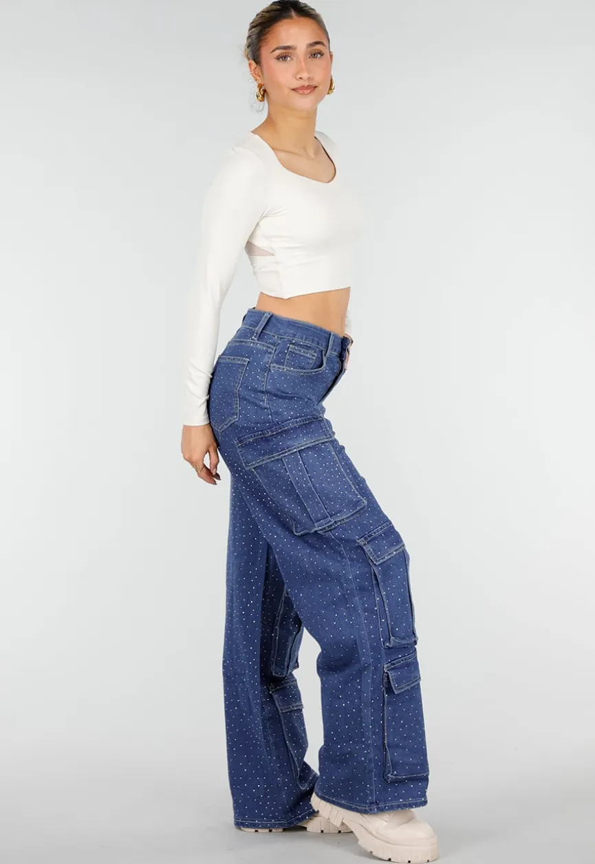 Beige Stretch Crop Top met Lange Mouwen en Pads