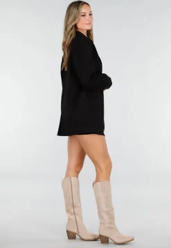 Beige Suède Look Cowboylaarzen met Hak