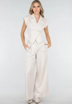 Beige Suède Look Cowboylaarzen met Blokhak
