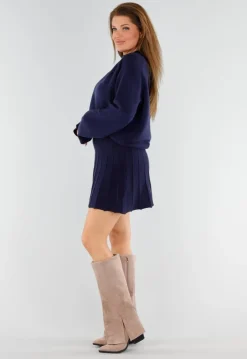 Beige Suède-look Hoge Laarzen met Split en Hak