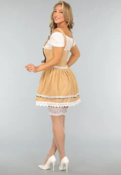 Beige Suèdelook Kostuum met Dirndl Jurk