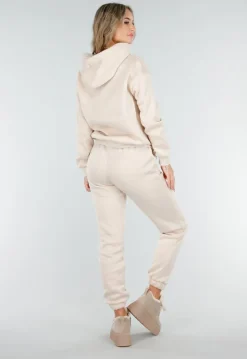 Beige Suède Sneakers met Warme Voering en Plateauzool