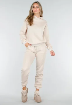 Beige Suède Sneakers met Warme Voering en Plateauzool