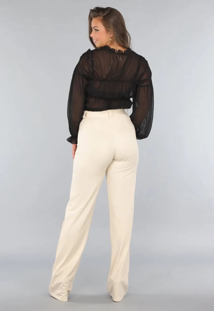 Beige Tall Stretch Pantalon met Straight Leg