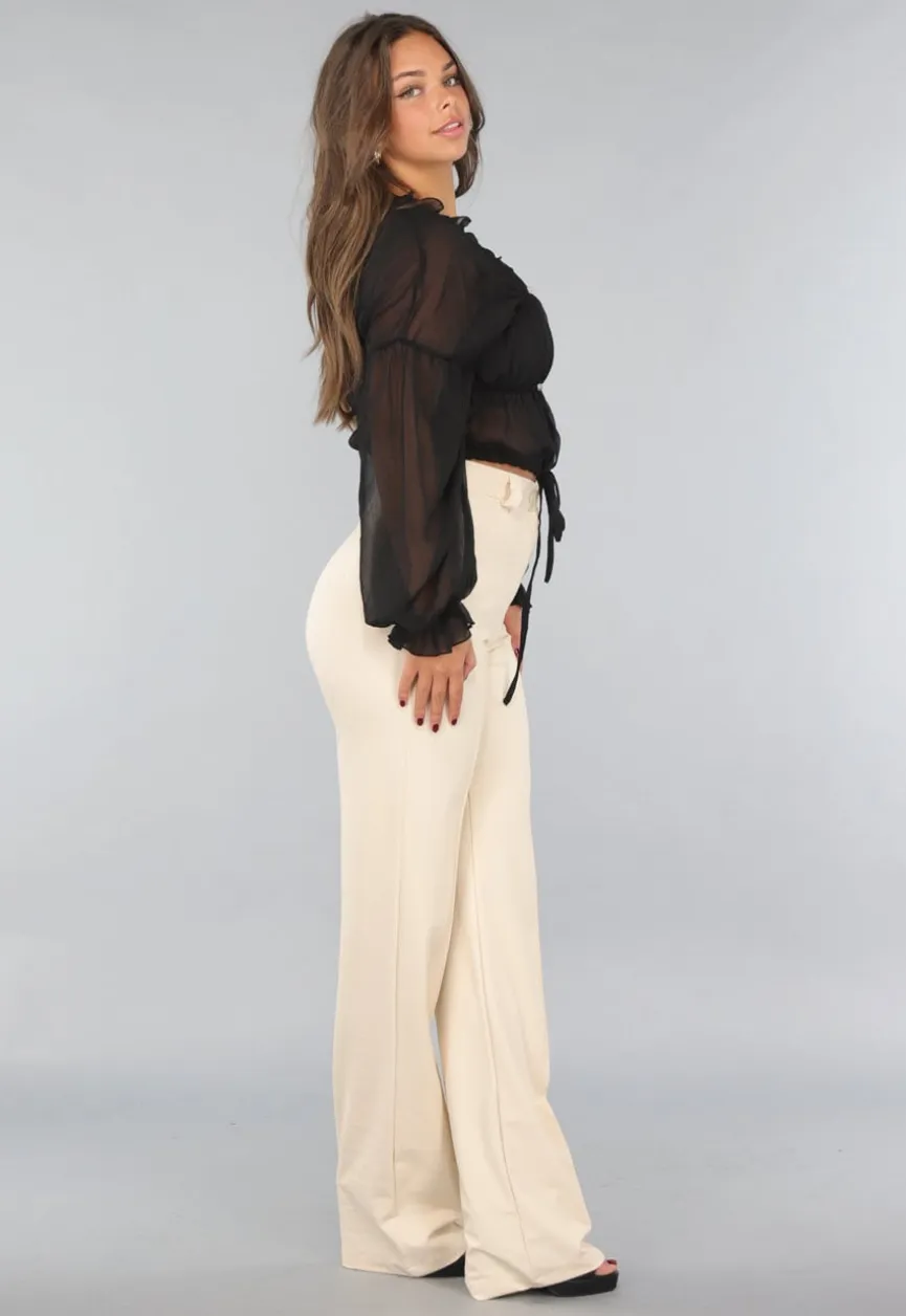Beige Tall Stretch Pantalon met Straight Leg