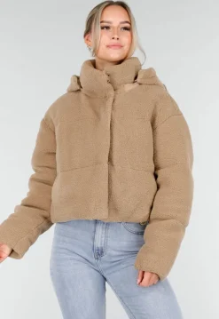 Beige Teddy Jas met Afneembare Capuchon